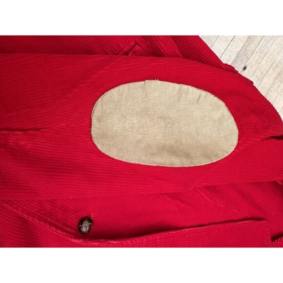 Vintage Red Corduroy Blazer With Beige Patch Sleeves, 2 Button, Size 44 - Picture 10 of 16